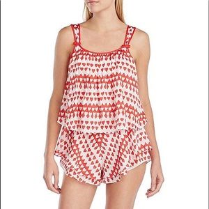 Kate Spade mini heart print chiffon romper